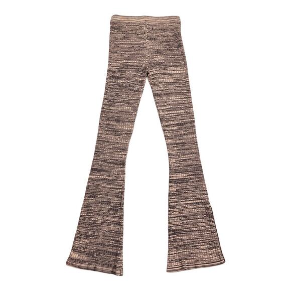 Live The Process Marl Ribbed Flare Knit Legging In Acai & Sand Dune XS - Picture 3 of 6